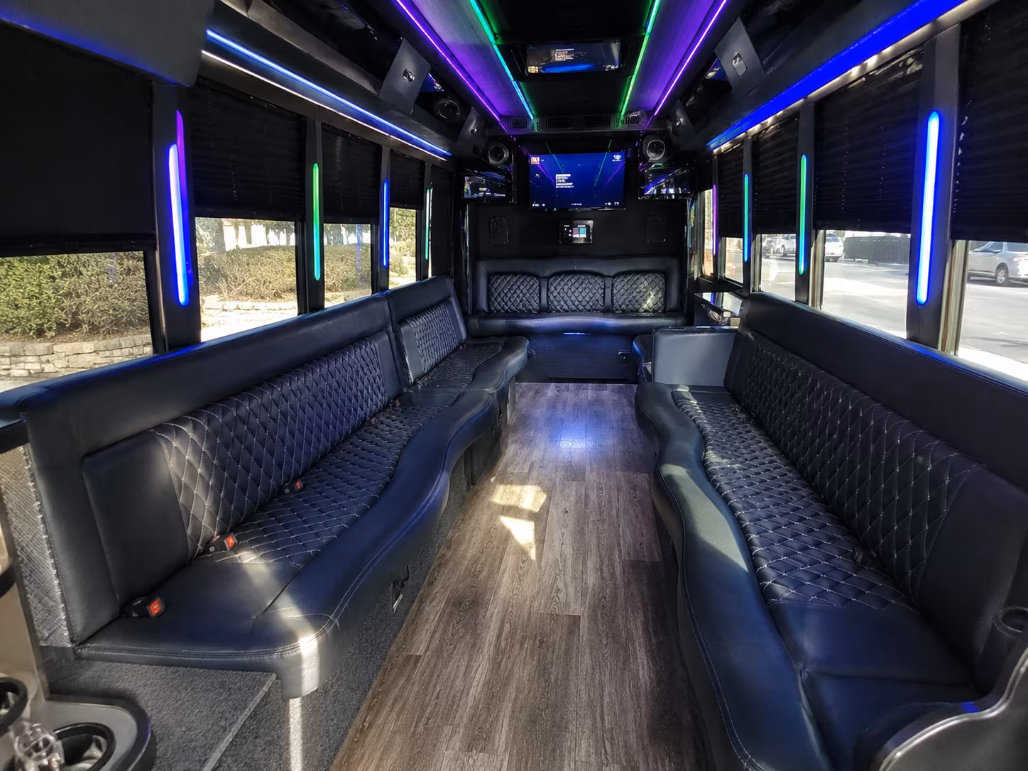 vista 15 passenger party bus interior