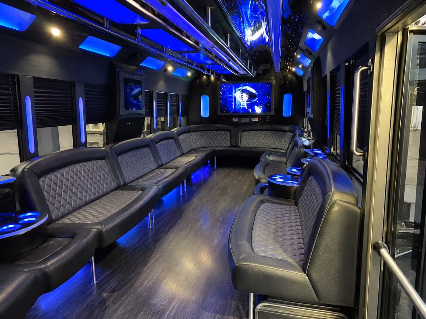 vista 28 passenger party bus interior