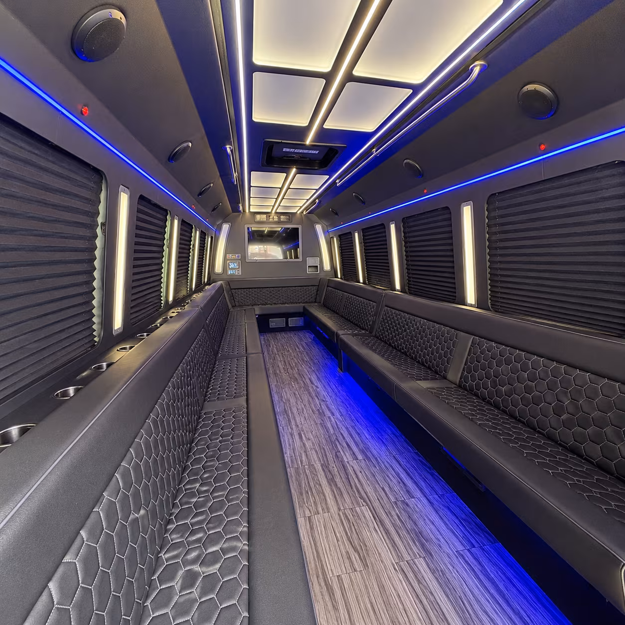 vista 30 passenger party bus interior