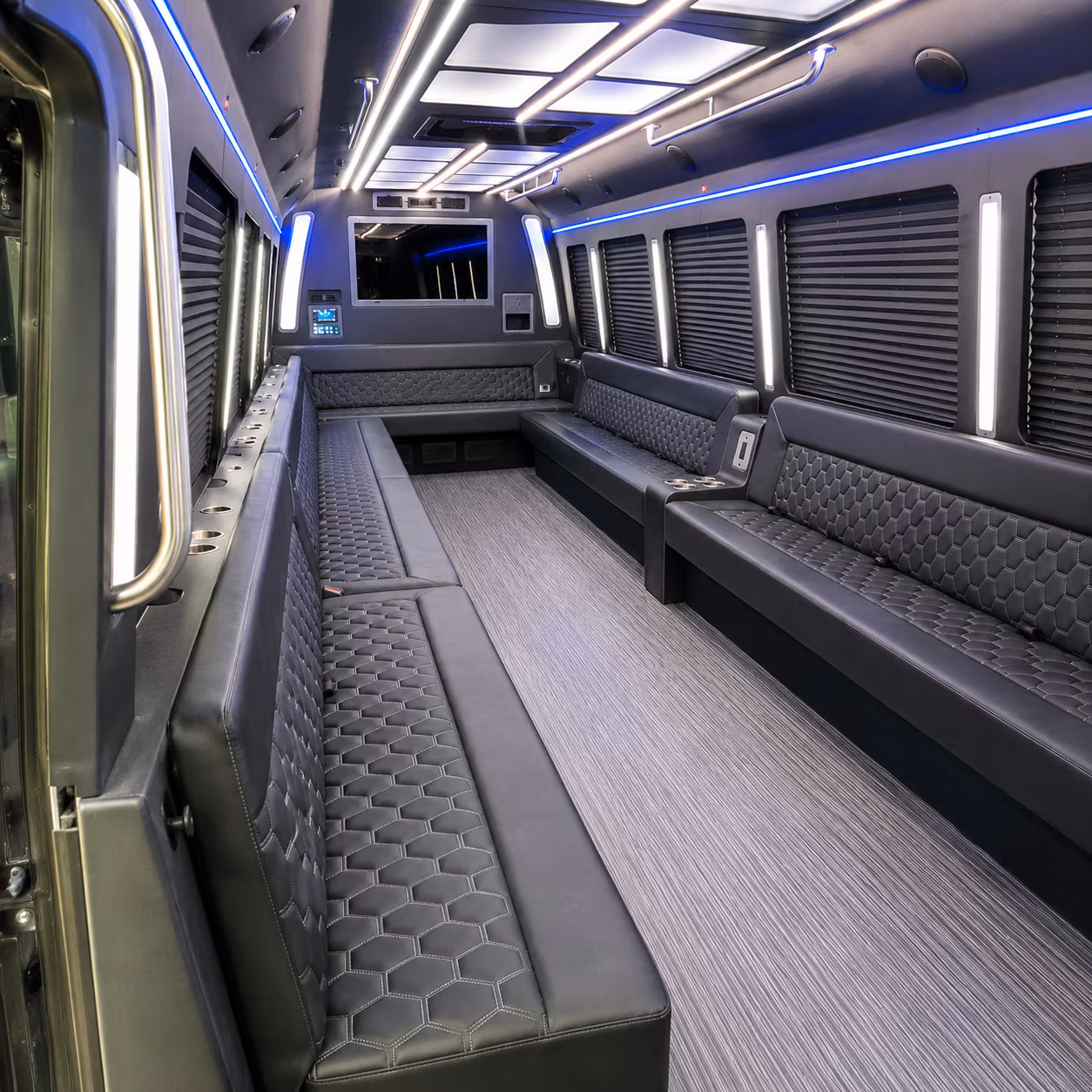 vista 40 passenger party bus interior