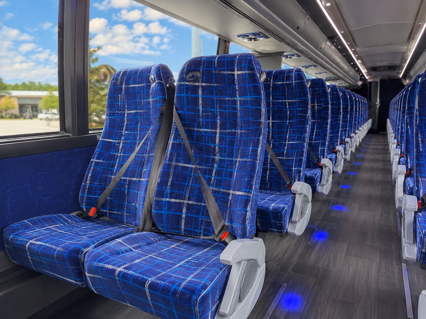 vista charter bus rental interior