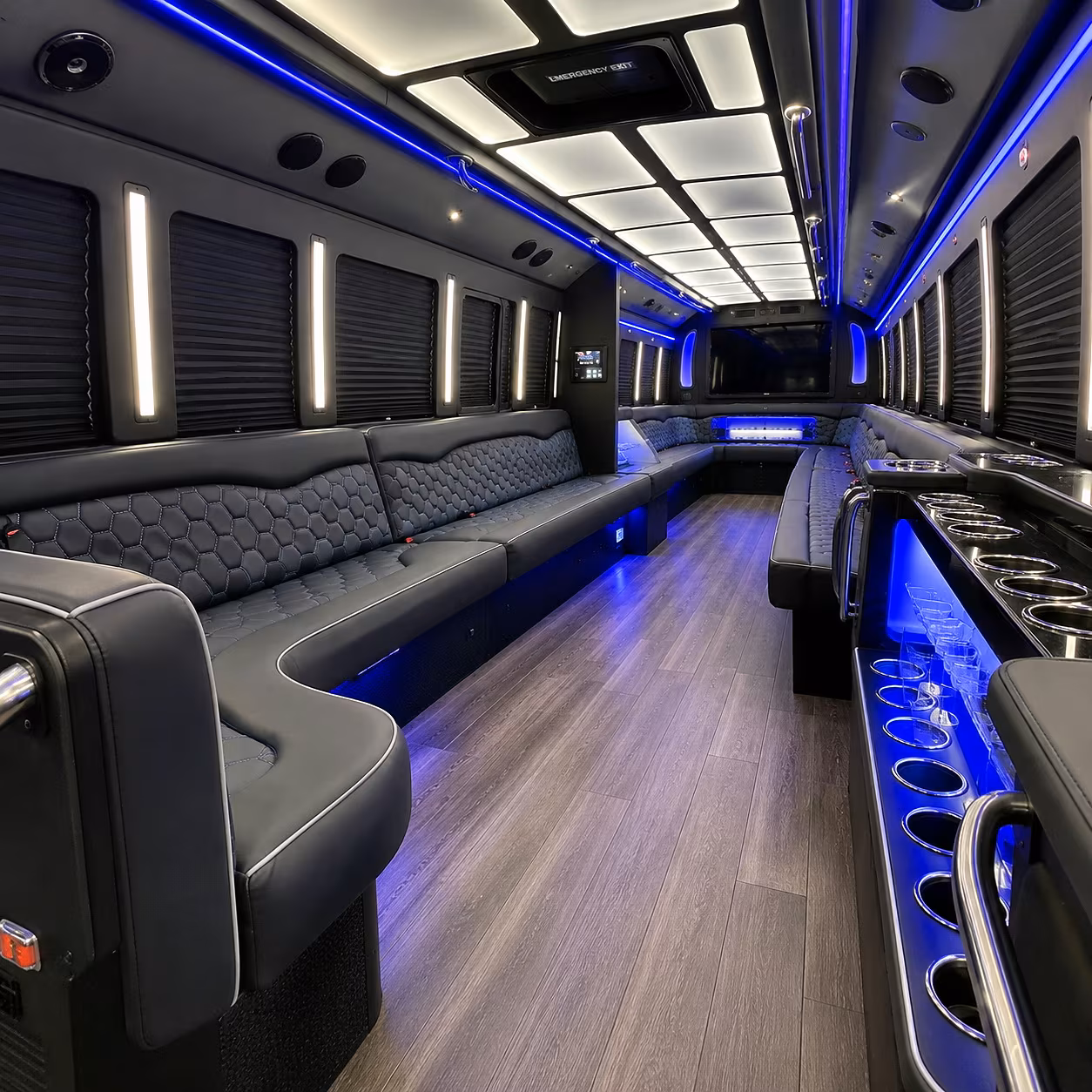 vista party bus rental interior